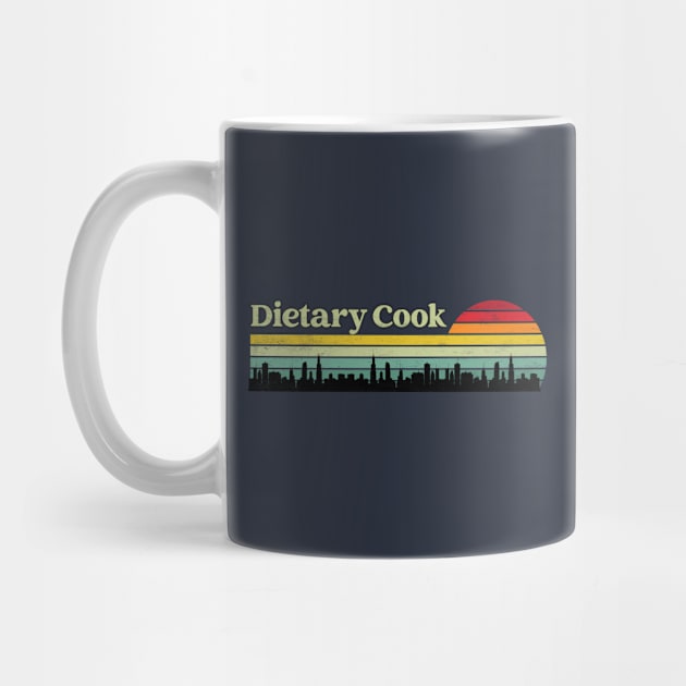 Dietary Cook - Retro Sunset & Skyline Design by best-vibes-only